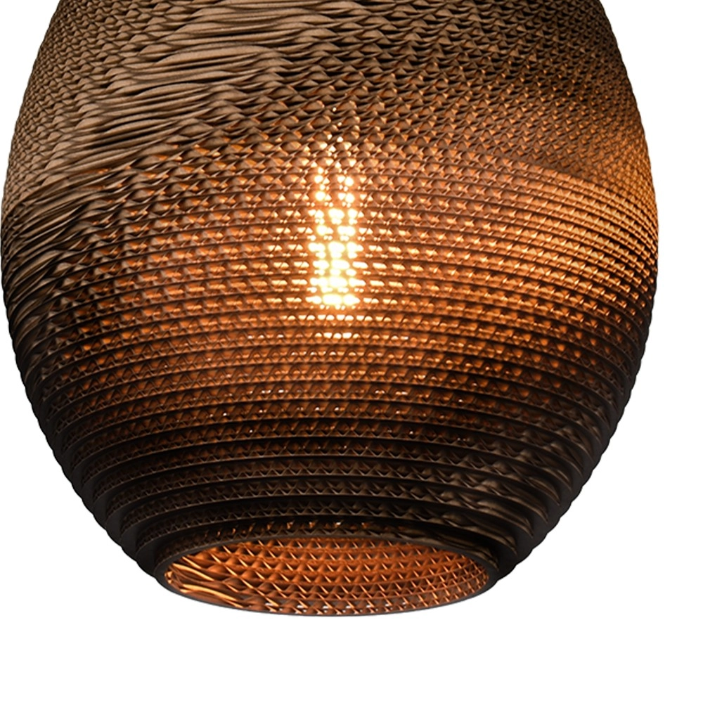 Floor lamp Carta Pineapple Think-paper shade cocoa Ø 29cm Masterlight 8718121438504