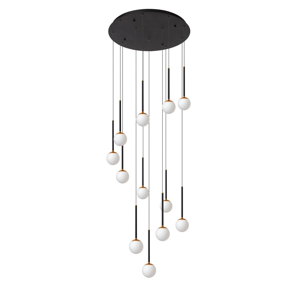 Vide pendant lamp Calina 12 lights with white spheres Premium by Lucide 5411212241993