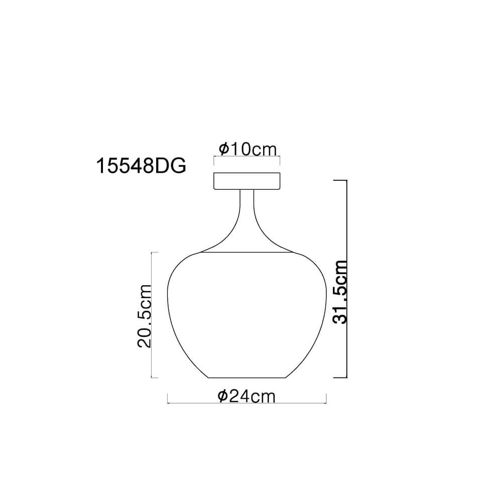 Black ceiling lamp Maxy with red glass Ø 24cm Globo 9007371459964