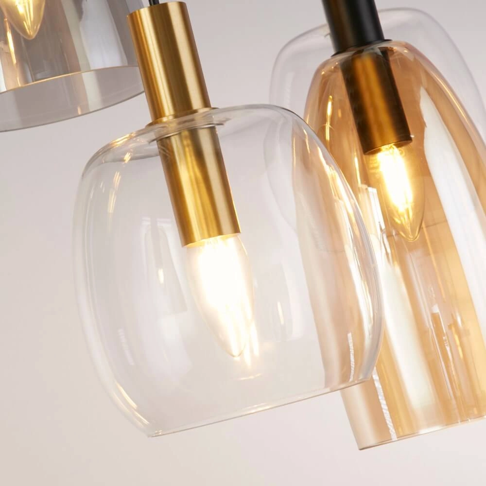6-light hanging lamp Divine multiple colors of glass Searchlight 5053423250656