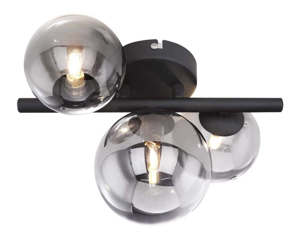 Black ceiling lamp with smoke glass Riha Globo 9007371396030
