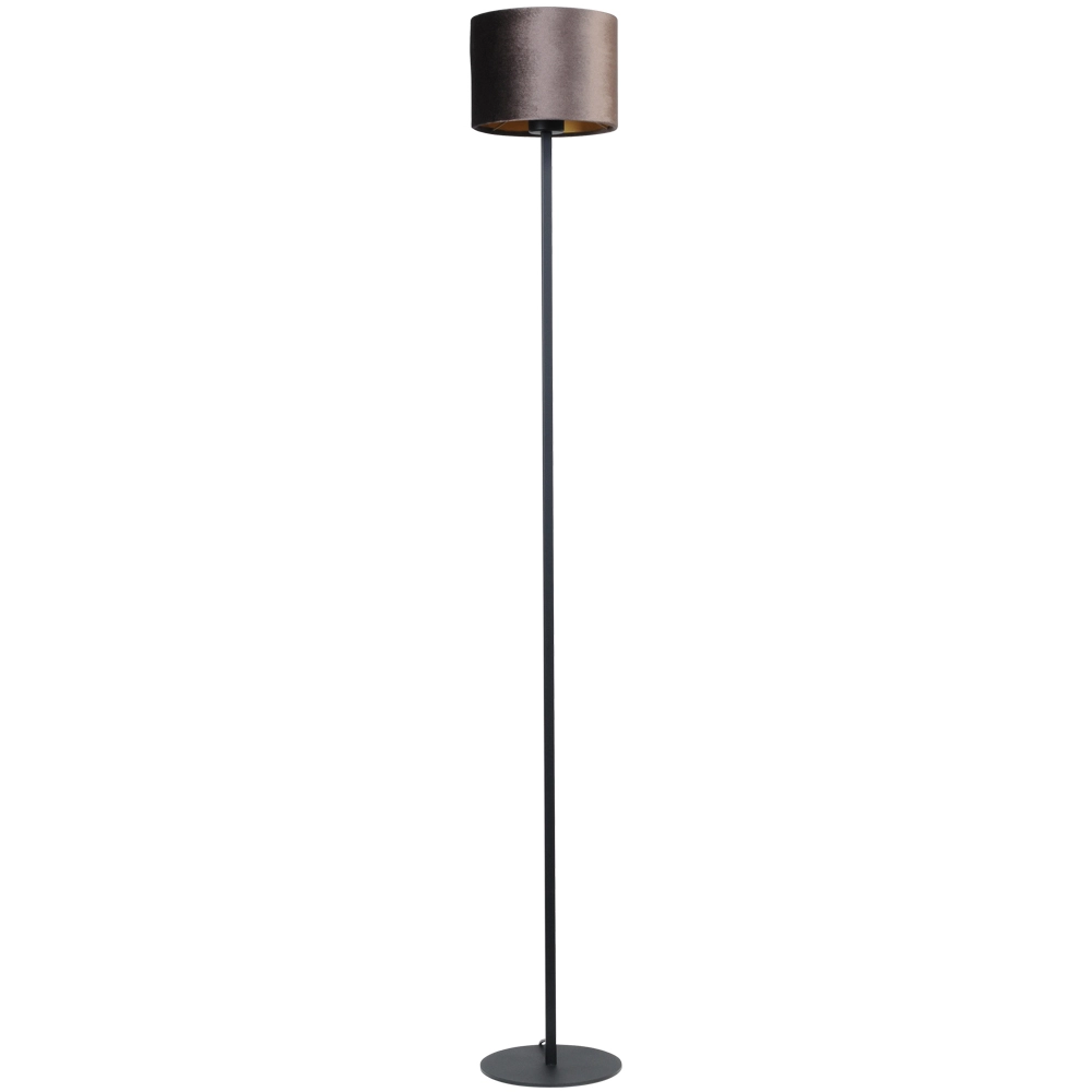 Black floor lamp Venus 150cm with brown lampshade