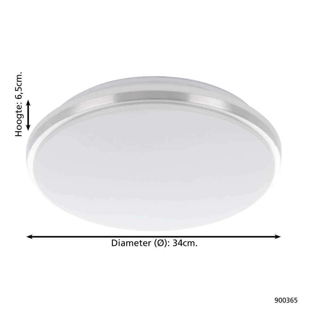 Bathroom ceiling lamp Pinetto Ø 34cm - chrome Eglo 9008606235964
