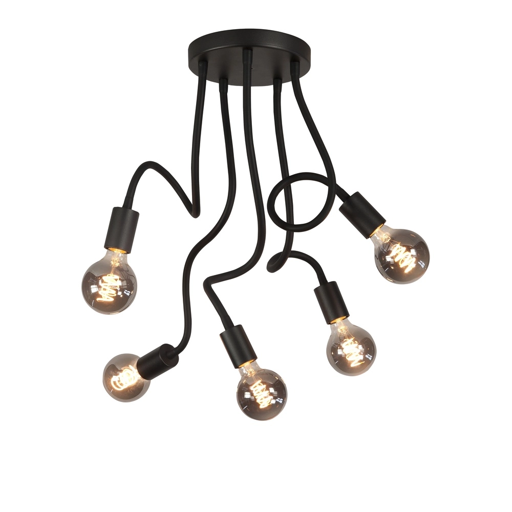 Design ceiling lamp Flex black 5-lights