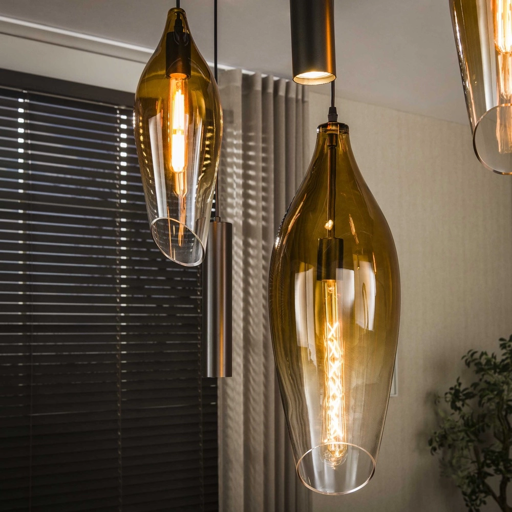 Stylish pendant lamp Cocoon with fading glass Lyora 8716803511941