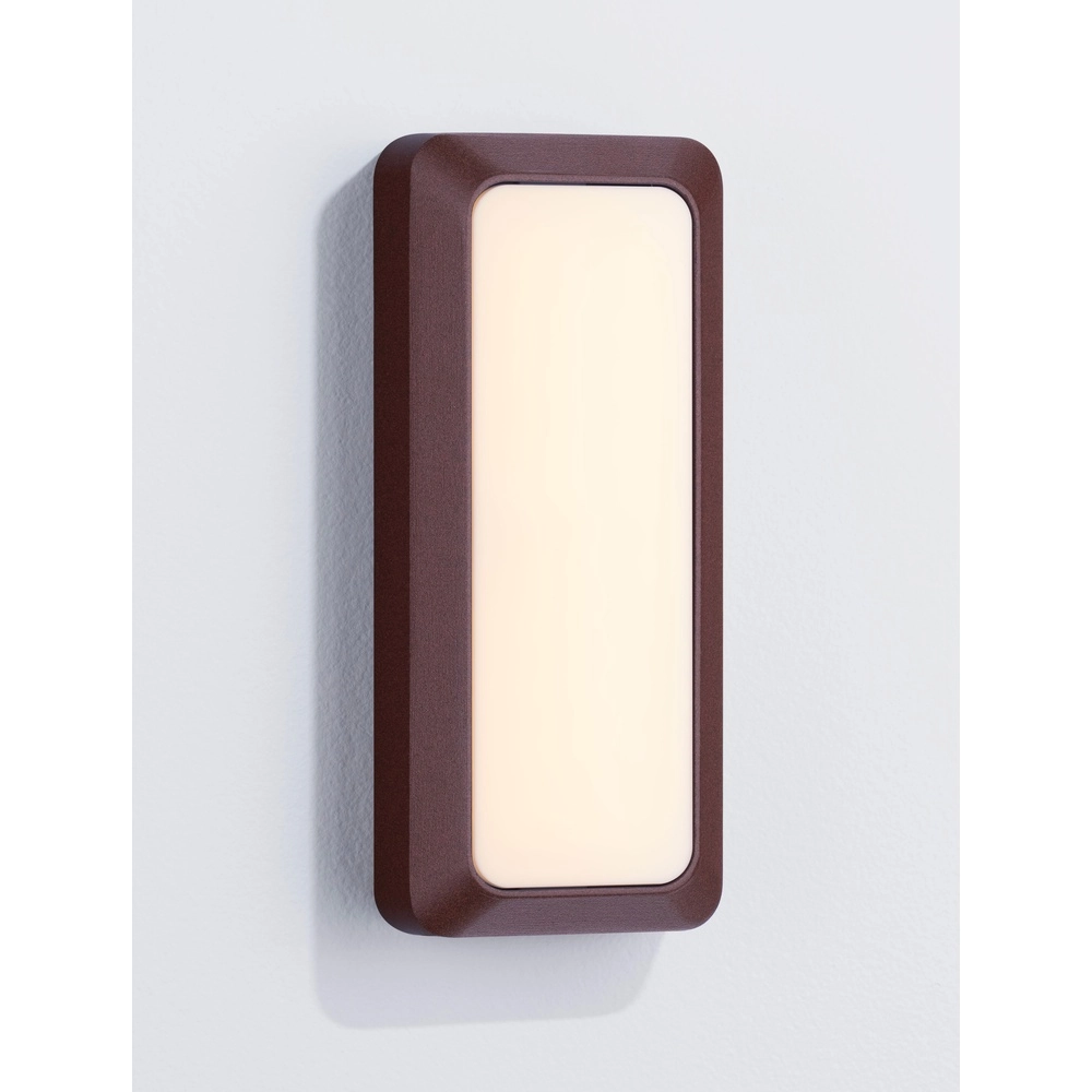 Wall lamp Appia rectangle rust brown