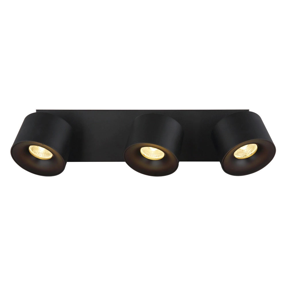 Sleek ceiling lamp Rae 3-light black Globo 9007371456642