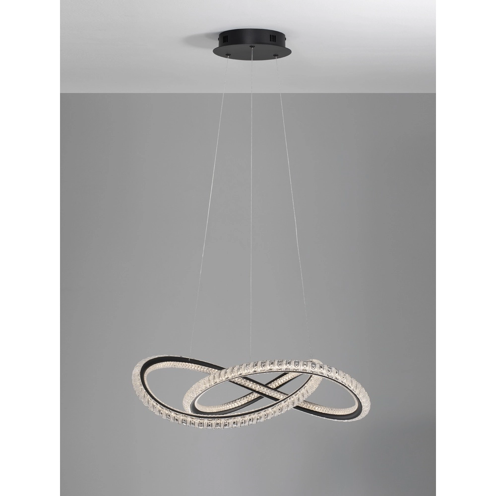 Design pendant lamp Ginevra black Ø 58cm Lyora 5212017433473