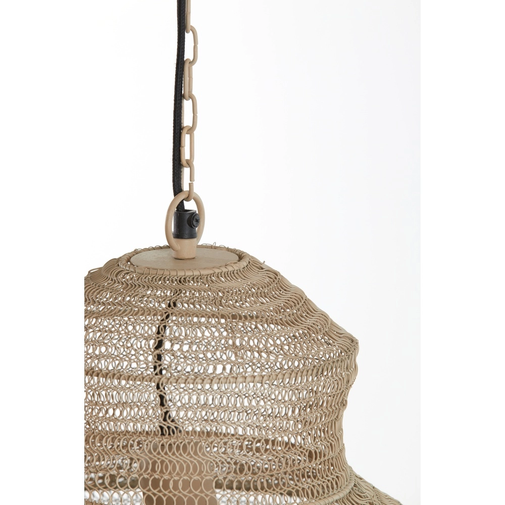 Metal net pendant lamp Nakisha Ø 48cm - sand Light & Living 8717807695071