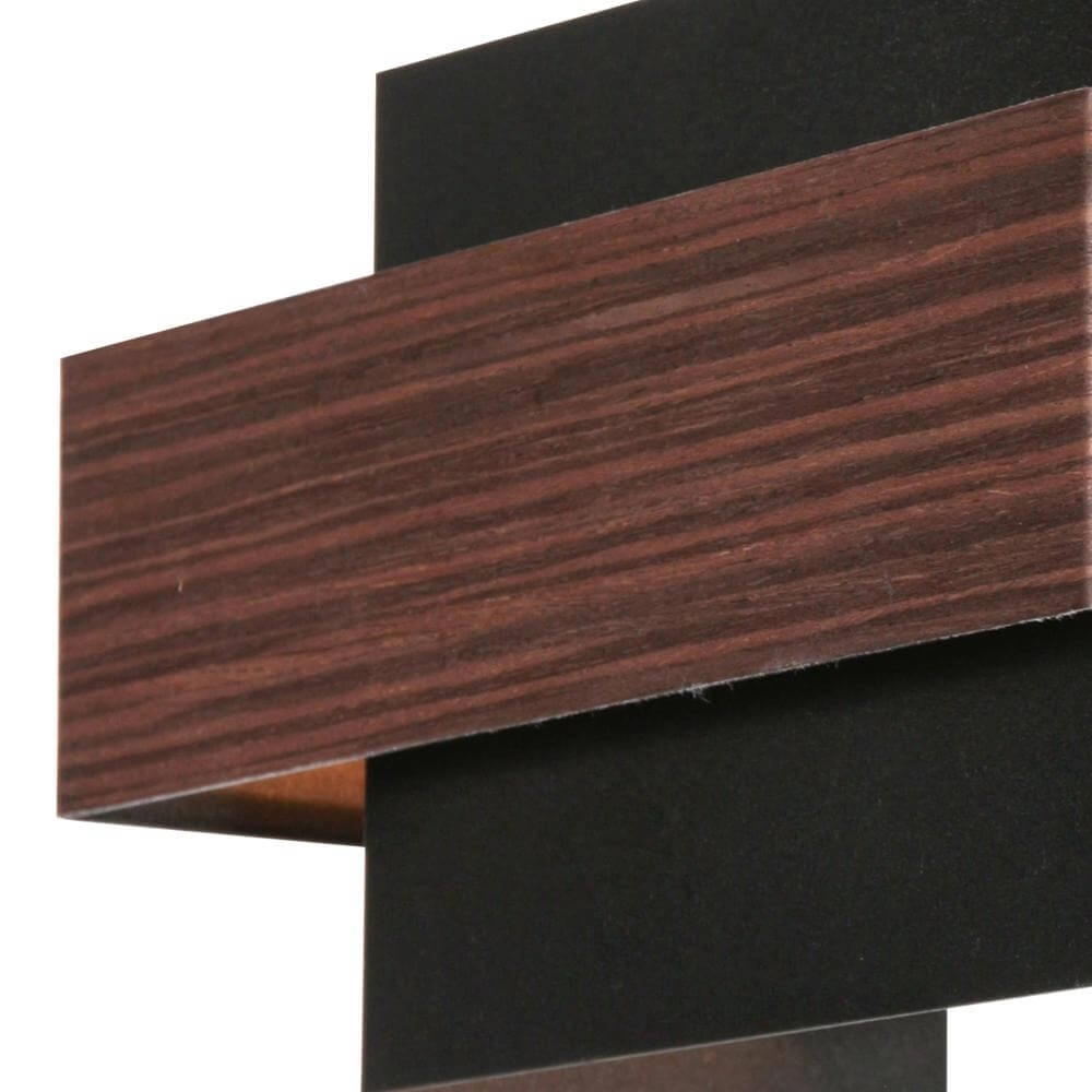 Wall lamp Muro black with wood M Steinhauer 8712746177756