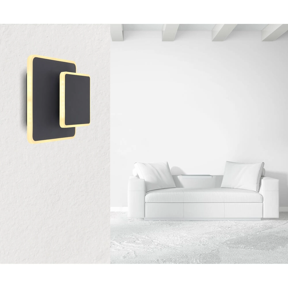 Wall lamp square Many black Globo 9007371425617