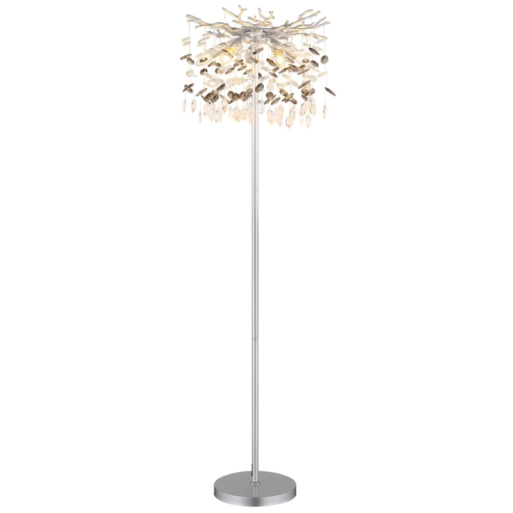 Floor lamp Queena silver grey Ø 46cm
