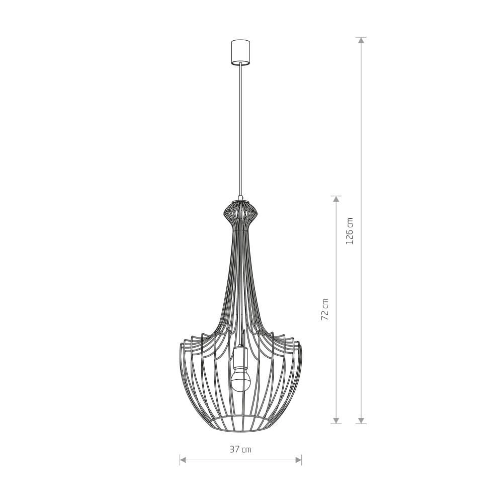 Black wire lamp Luksor Ø 37cm Lyora 5903139885195