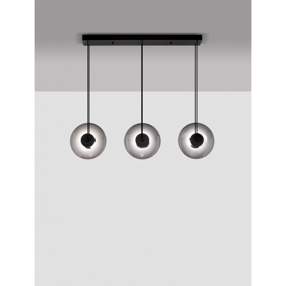 Unique pendant lamp Ballet black 3-light straight Lyora 5212017458421