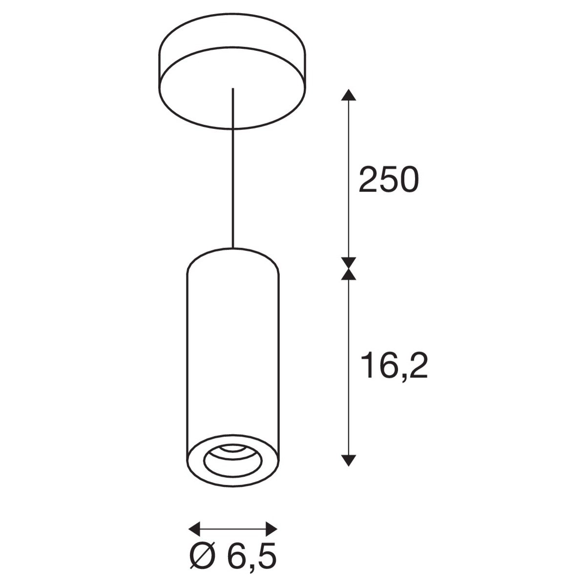 LED hanging lamp Numinos Pendel 6.5cm white SLV 4024163243018