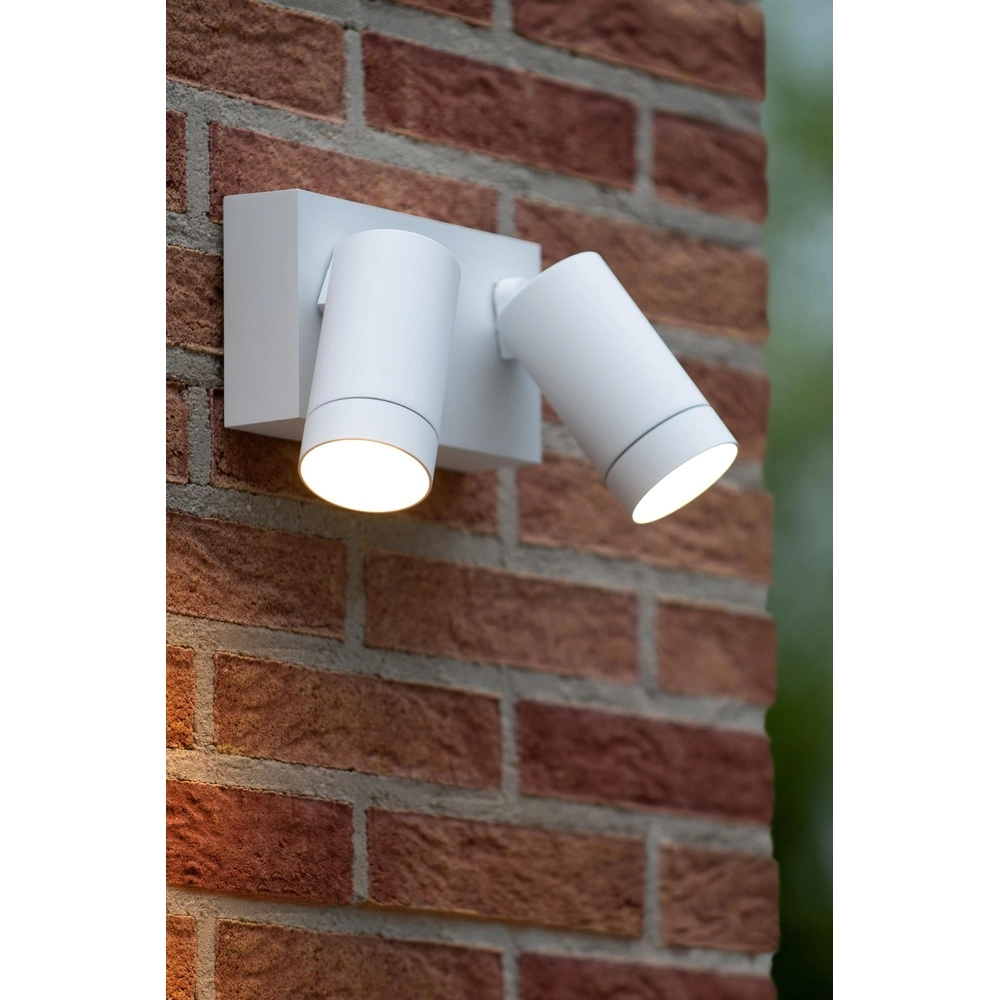 Wall spotlight Taylor IP54 double with sensor white Lucide 5411212092724