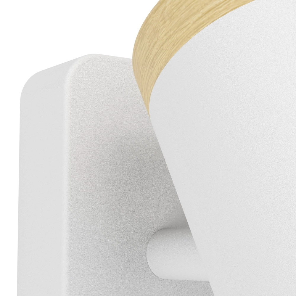 Wall lamp Consuma Single white with wood Eglo 9008606323678