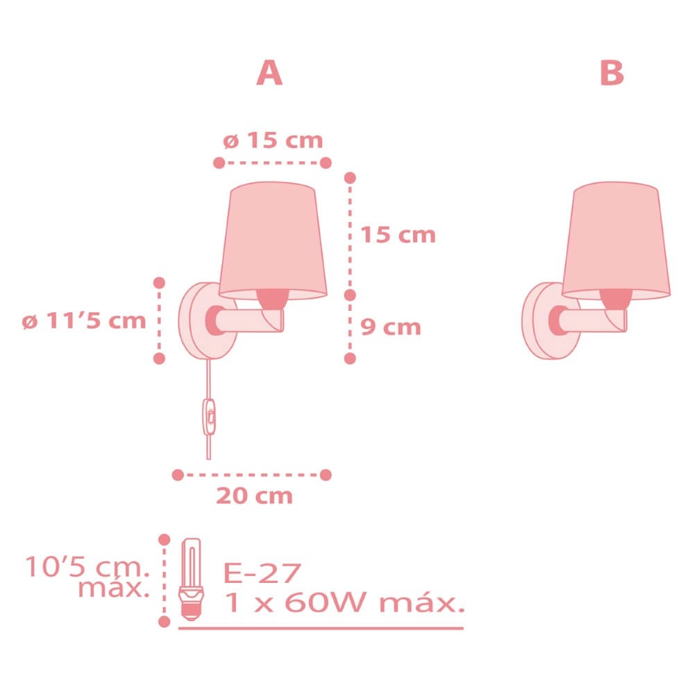Children's room wall lamp Star Light soft pink Dalber 8420406001470