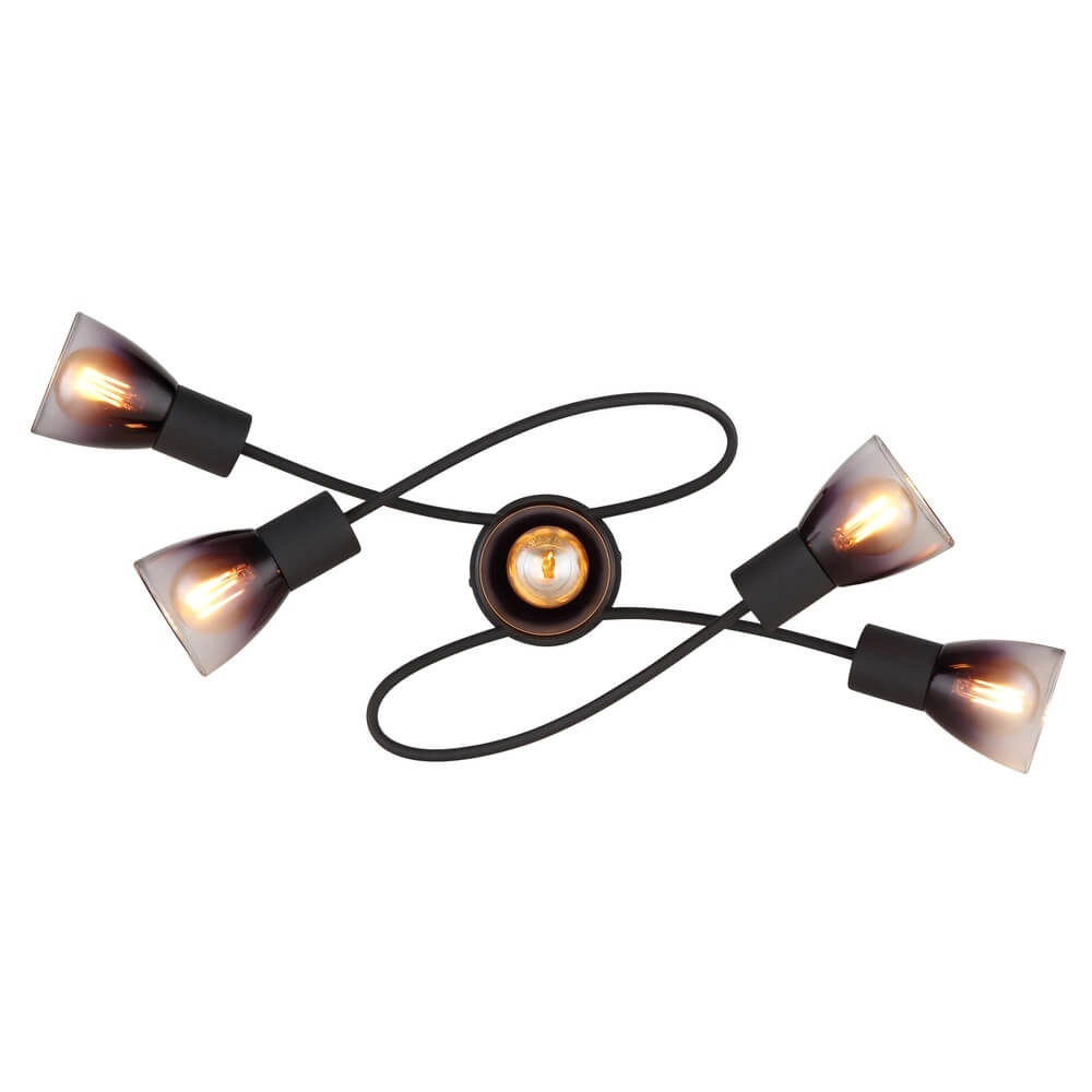 Black ceiling lamp Satella 5-light curl Globo 9007371449934