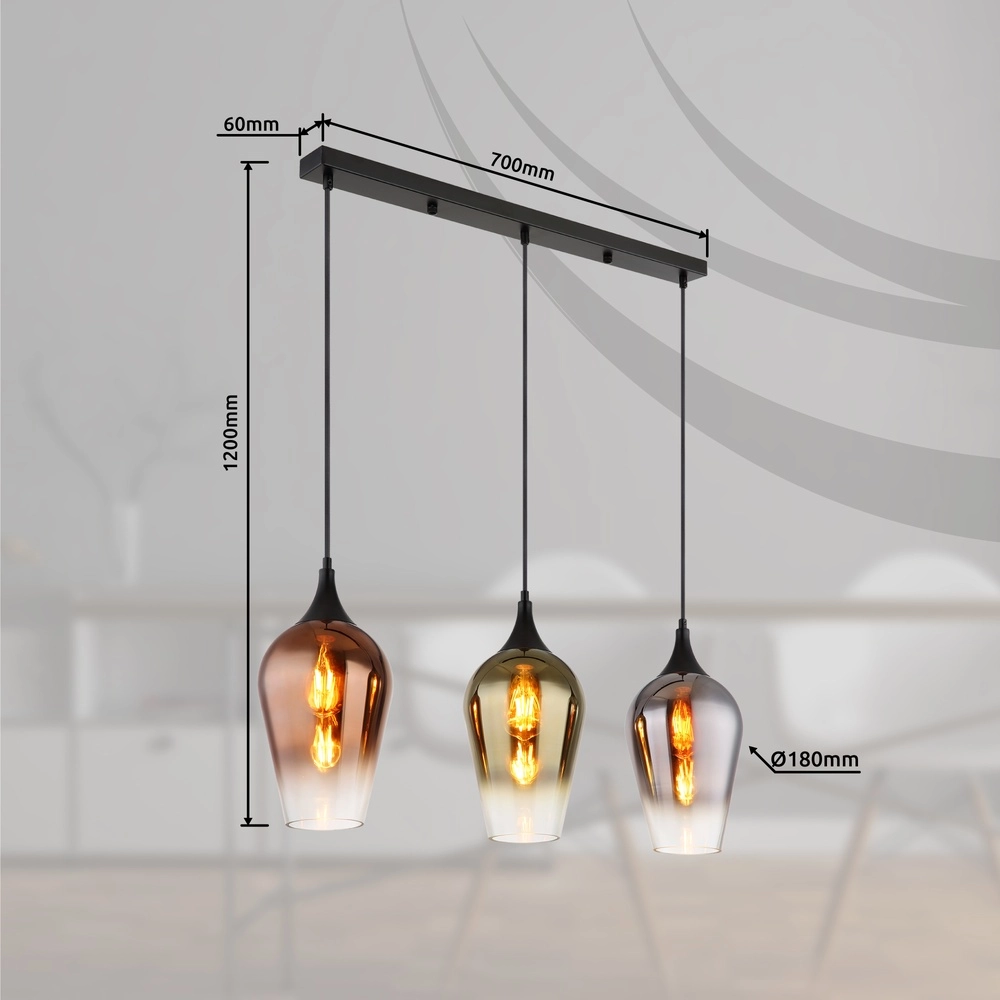 3-light pendant lamp Lavus Multiple colors Globo 9007371453009