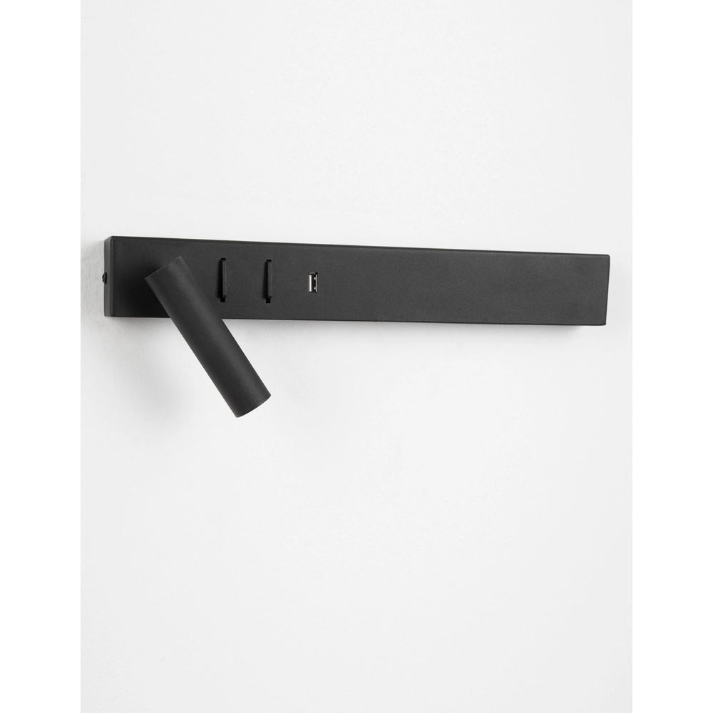 Bedside lamp Vida Left Black with USB