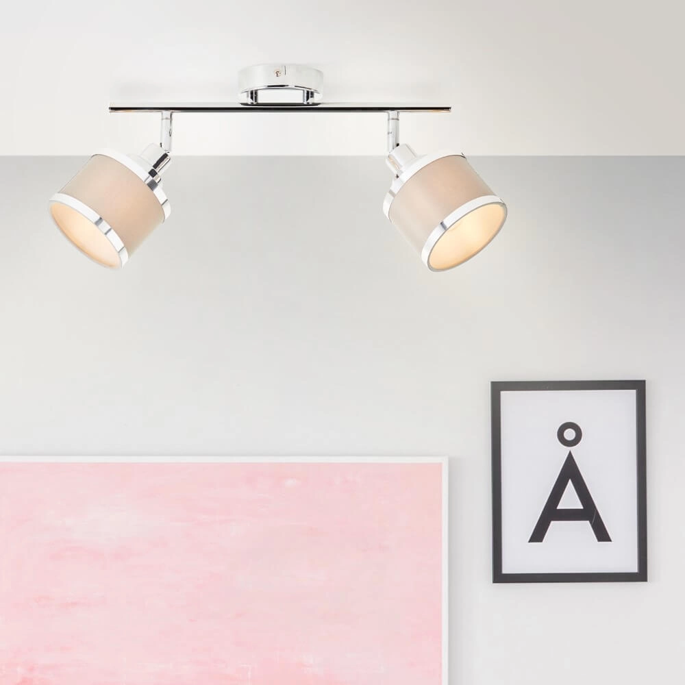 2-light ceiling lamp Alexia Chrome and Gray Brilliant 4004353424144