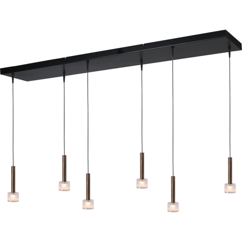 6-light pendant lamp Fabro LED - Antique Copper