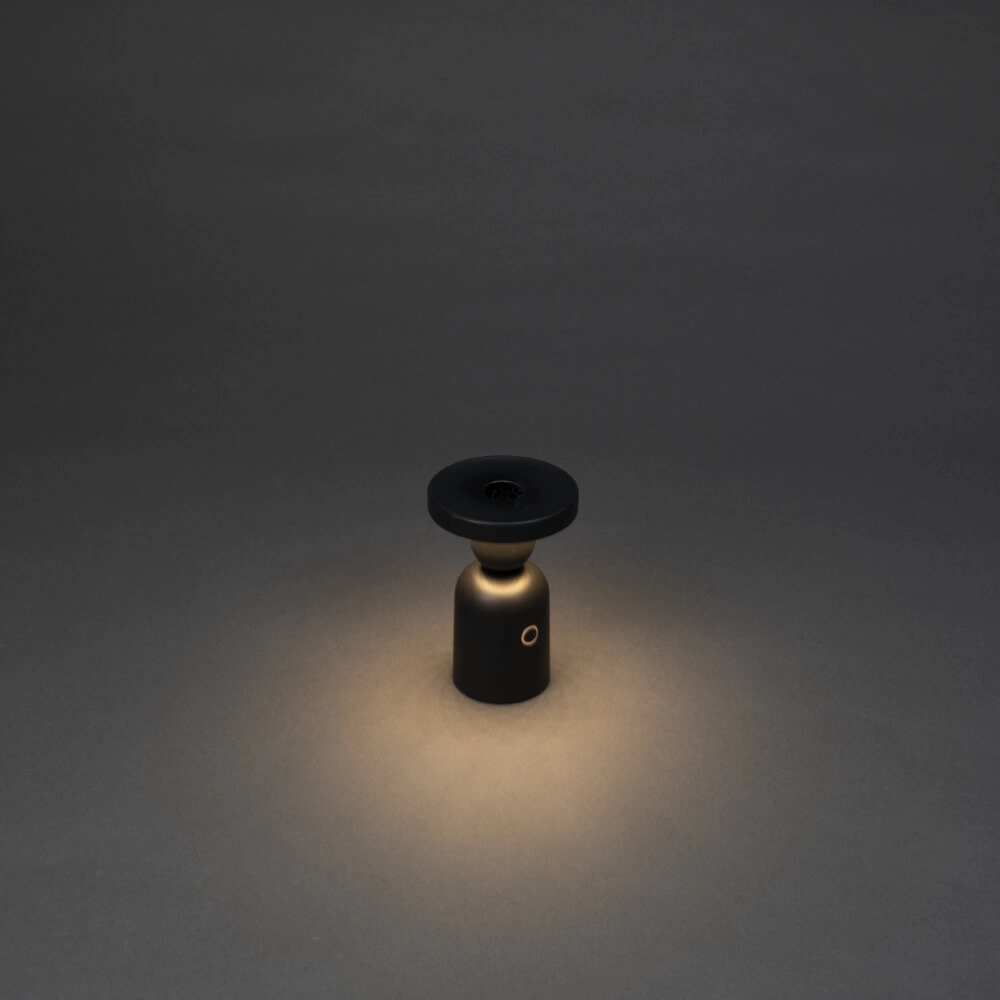Rechargeable table lamp Nantes Black for candle holder KonstSmide 7318307833751