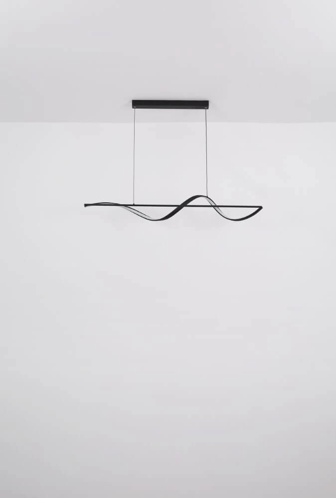 Wavy pendant lamp Violino Black design Globo 9007371446117