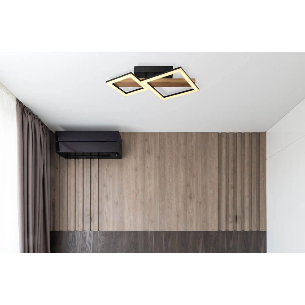 Modern ceiling lamp Dustin black 48cm Globo 9007371445103