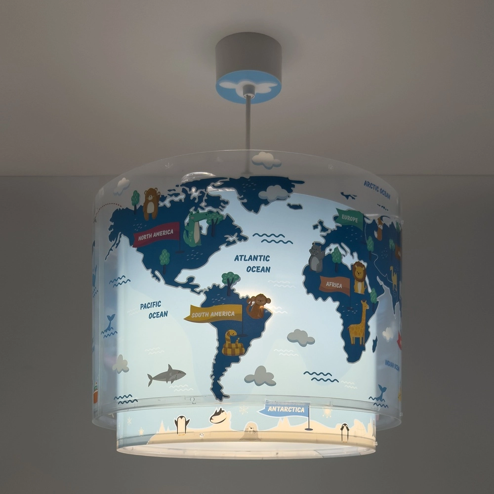Children's room pendant lamp Kids World blue Dalber 8420406002521