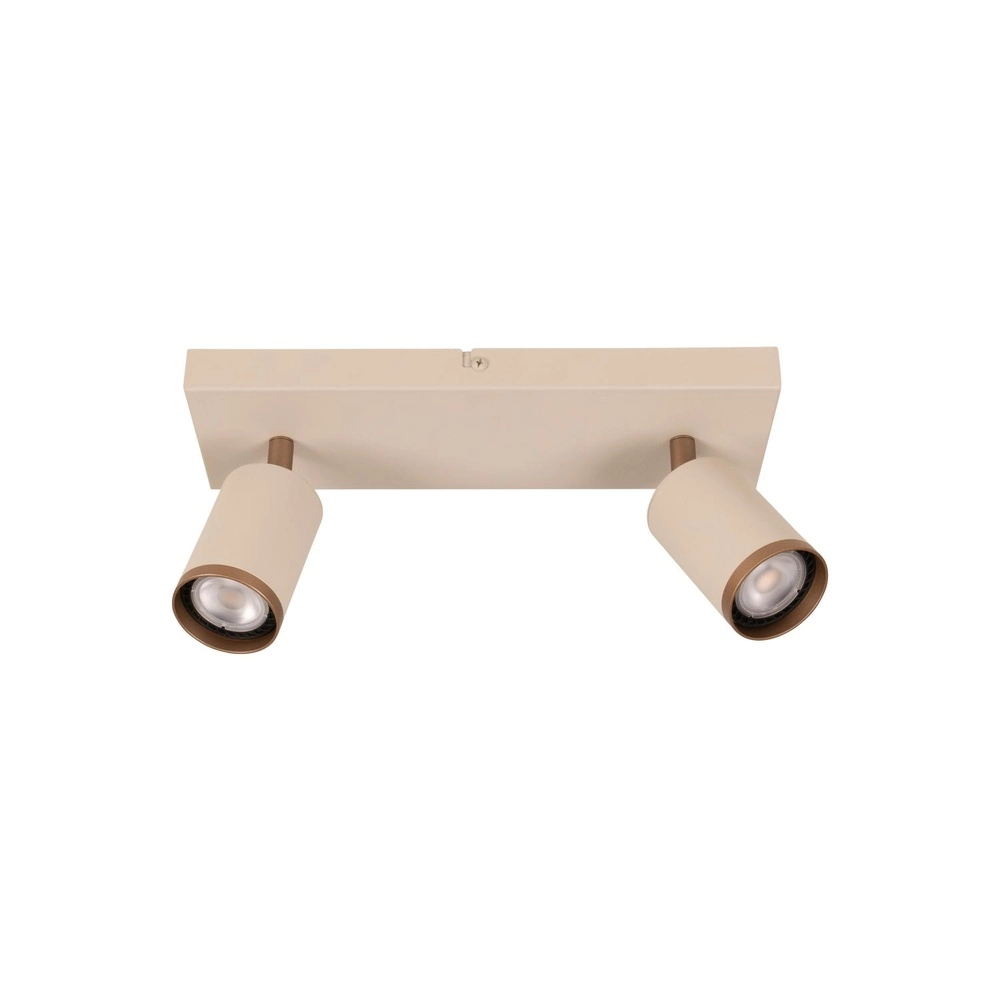 Ceiling spotlight Regina 2-light taupe with coffee brown