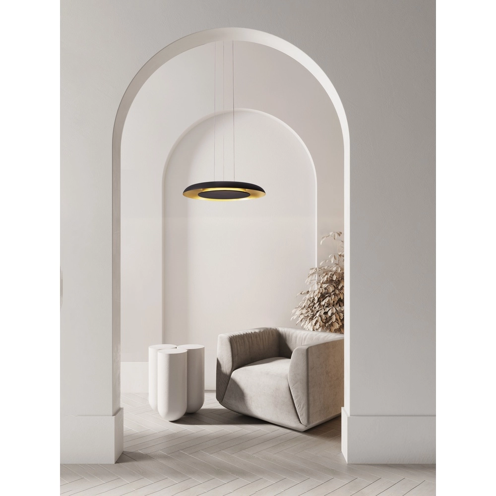 Modern pendant lamp Epos Ø 60cm black with gold Lyora 5212017463272