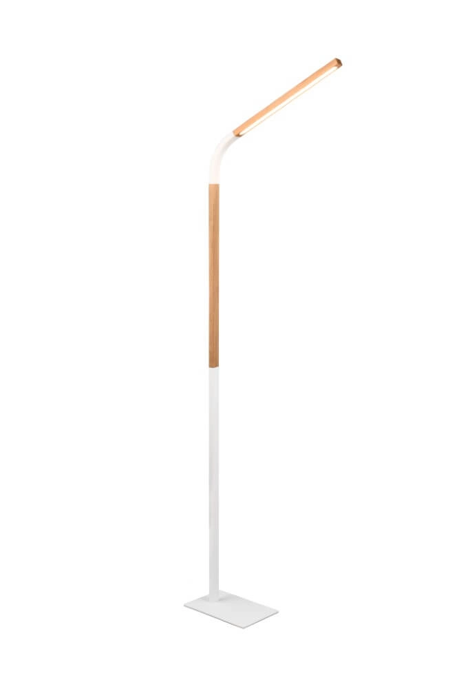 Flexible reading lamp Norris white with wood Trio 4017807600025