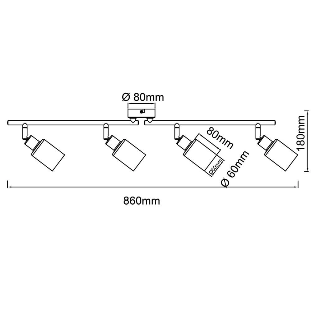 Black ceiling lamp Loralie 4-light Brilliant 4004353413254
