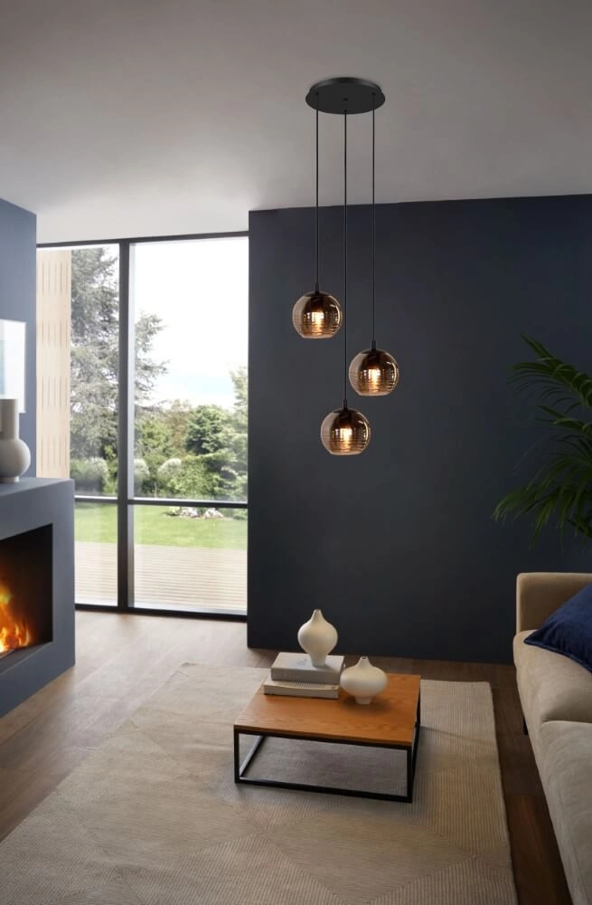 3-light hanging lamp Lemorieta black Stars of Light 9002759396855