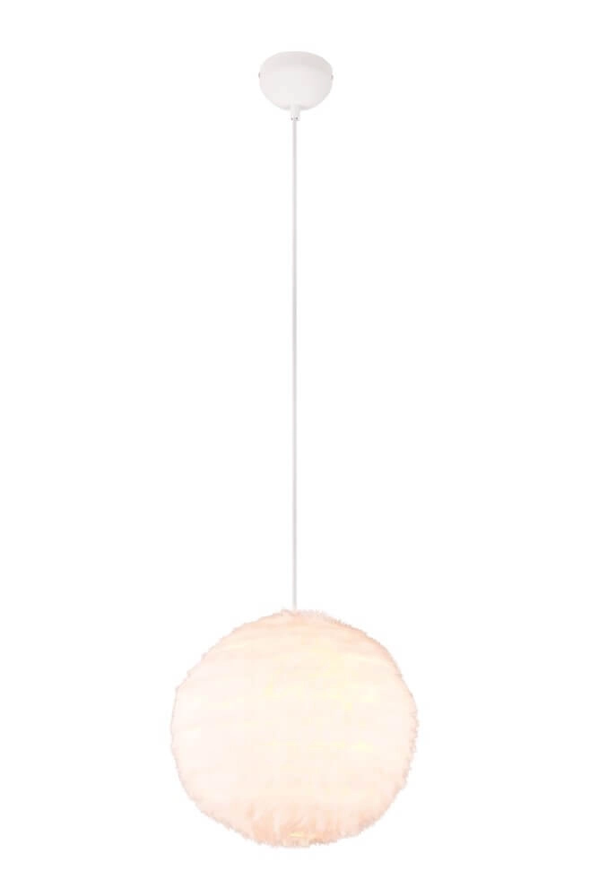 Fabric pendant lamp Furry cream Ø 35cm Trio 4017807600087