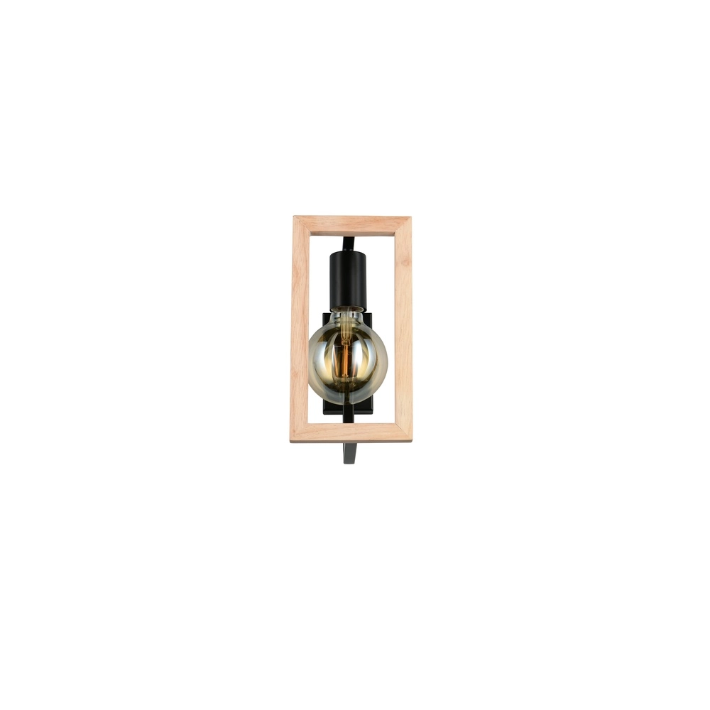 Design wall lamp Bano black with wood Trio 4017807670899