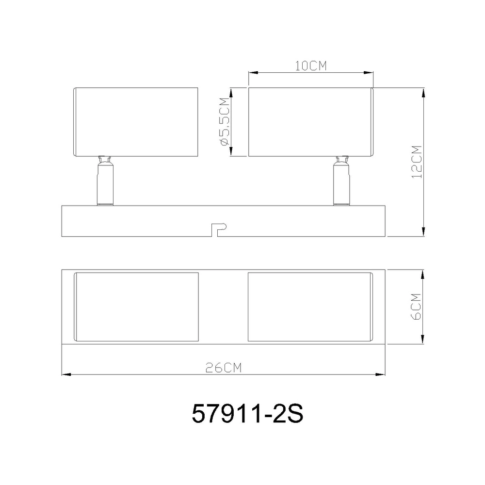 Ceiling lamp 2-lights Robby gunmetal Globo 9007371474547