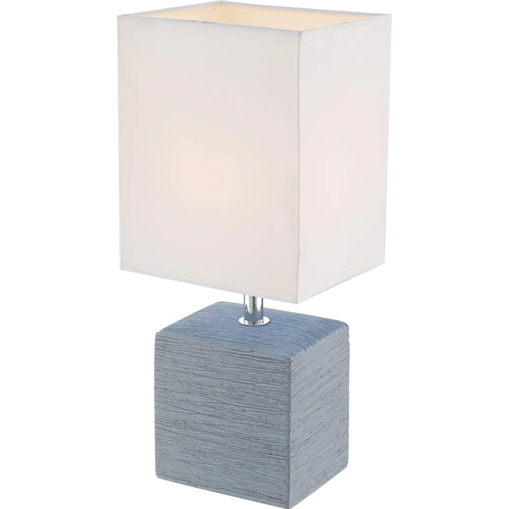 Sleek table lamp Geri blue with white hood