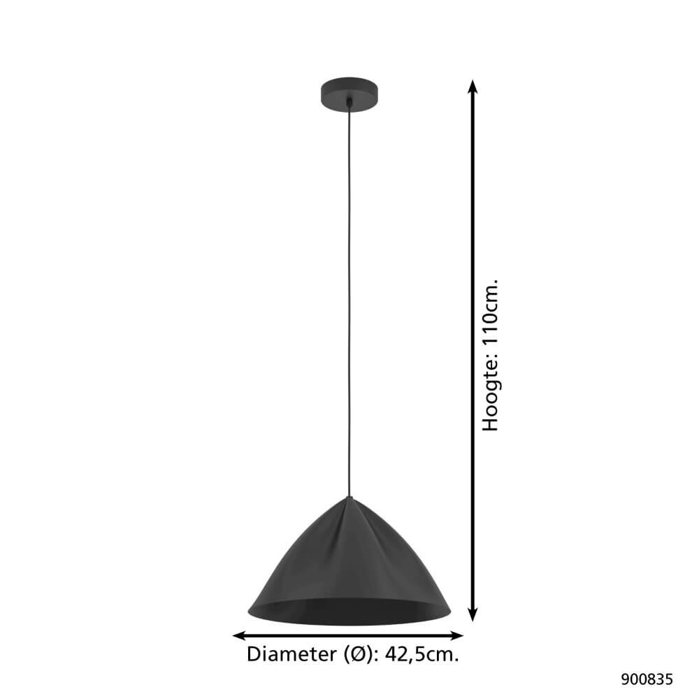 Black pendant lamp Podere Ø 42.5cm Eglo 9008606274062