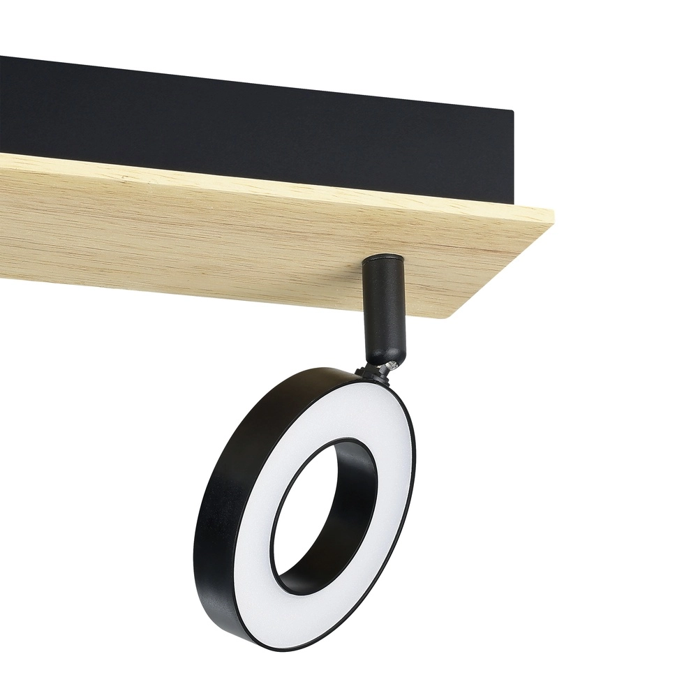 Led ceiling light Rielves 2-light with wood Eglo 9008606313716