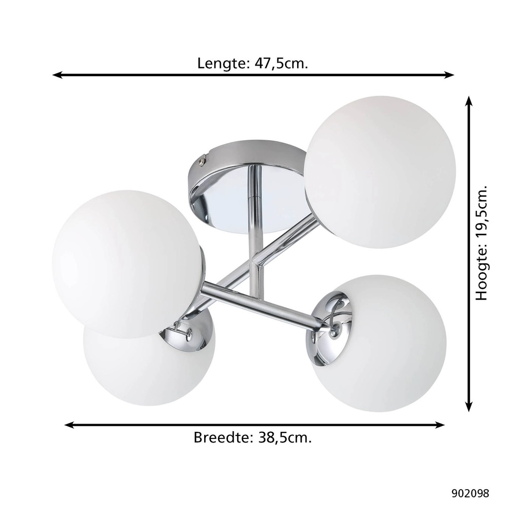 Ceiling lamp Castrovido 4-light chrome Eglo 9008606360758