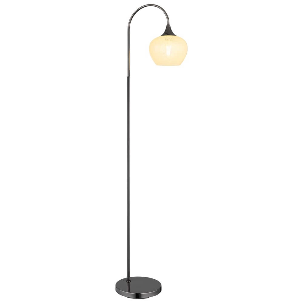 Anthracite floor lamp Maxy with white glass single