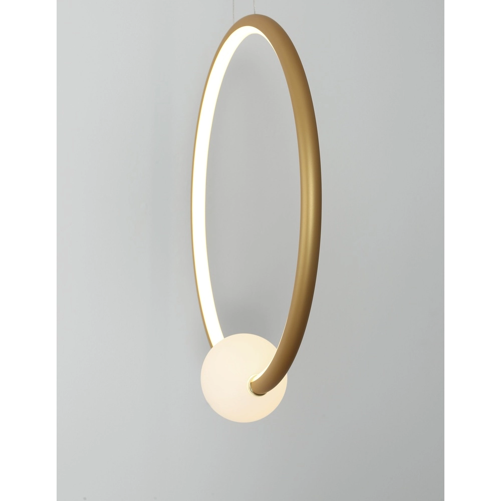 Pendant lamp Celia Gold with white round Lyora 5212017429360