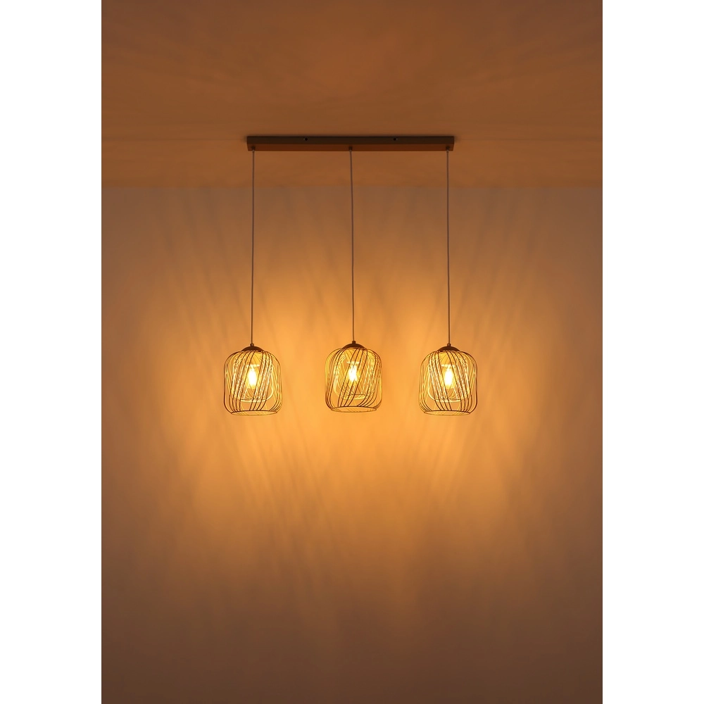 3-light pendant lamp Dichti sand brown Globo 9007371533350