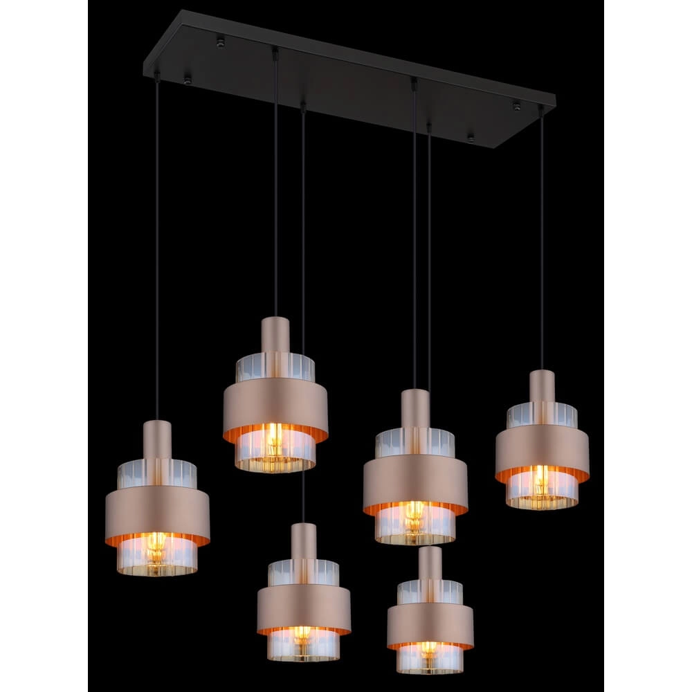 Pendant lamp Milley bronze 6-lights Globo 9007371471676