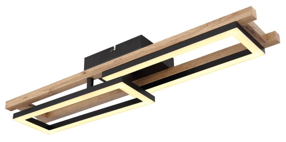 Ceiling light Illa black with wood