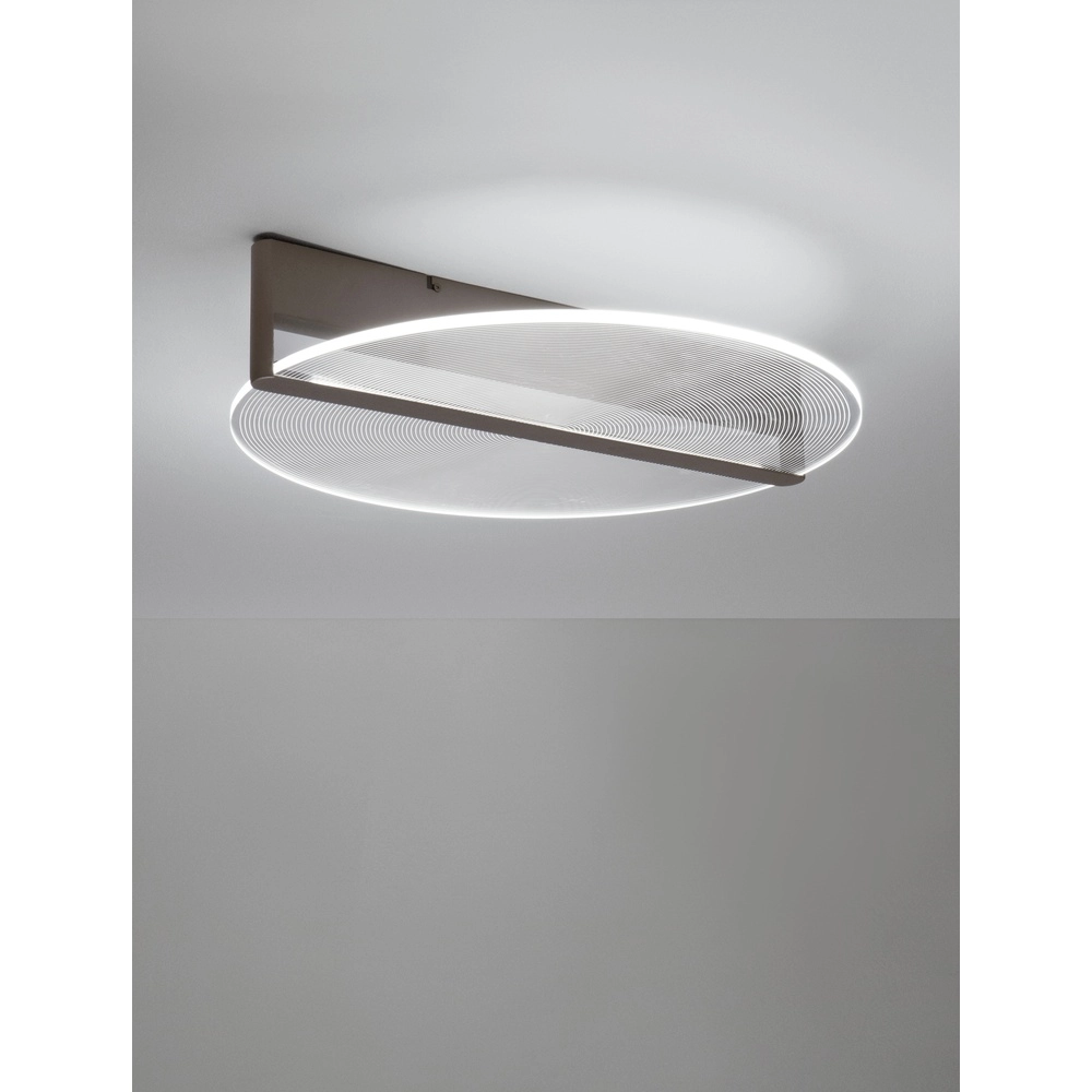Sleek ceiling lamp Noah Ø 56cm coffee brown Lyora 5212017439383