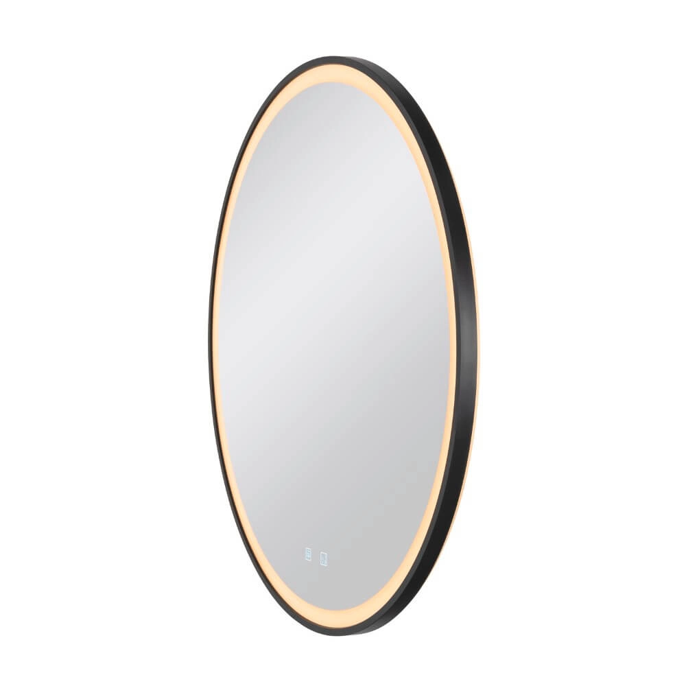 Mirror wall lamp Trukko Black - Ø 80cm